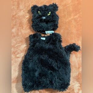 Pottery Barn Kids Furry Black Cat Costume 12-24 months